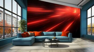 Red light effect glows in the dark. Wall mural