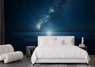 The sea atmosphere at night is so dark that the stars can be clearly seen. Wall mural