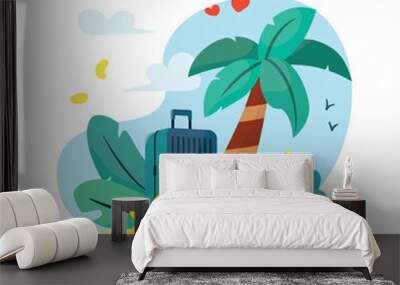 Summer cute concept design. Summer time. vector illustration Wall mural