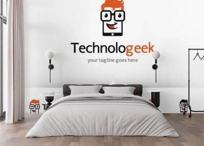  Technology Geek Logo Design Template Vector Wall mural