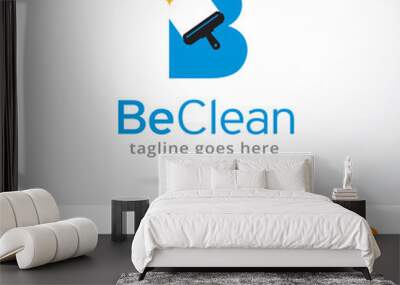 Be Clean Letter B Logo Template Design Vector Wall mural