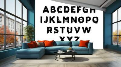 black ink or oil alphabet concept design Wall mural