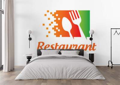 Food shop or Restaurant logo symbol or icon template Wall mural