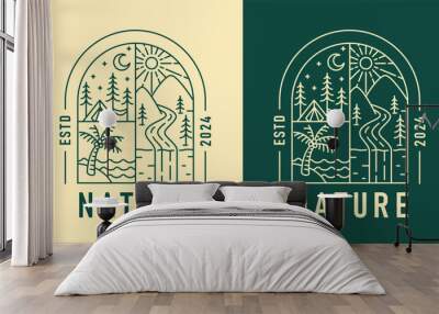 natural view in the form of a window illustration Wall mural