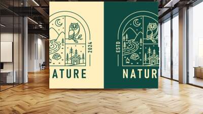 natural view in the form of a window illustration Wall mural