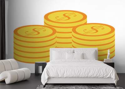 cash coins colored icon. Element of bankings for mobile concept and web apps. Detailed cash coins colored icon can be used for web and mobile. Premium icon Wall mural