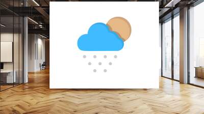 Cloud moon hail icon. Simple line, outline vector of two color weather icons for ui and ux, website or mobile application Wall mural