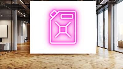 Diesel bottle line vector neon icon Wall mural