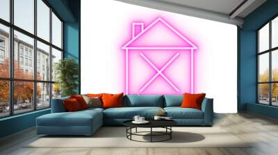 house demolition neon icon Wall mural