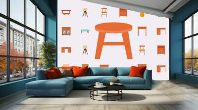 stool flat icon. Furniture icons universal set for web and mobile Wall mural