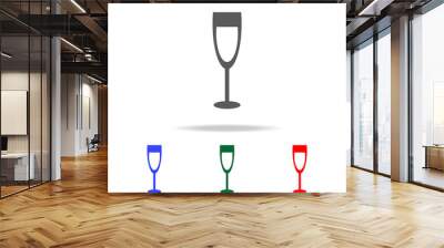 Champagne glass simple black eating icon. Elements of food multi colored icons. Premium quality graphic design icon. Simple icon for websites, web design, mobile app, info graphics Wall mural