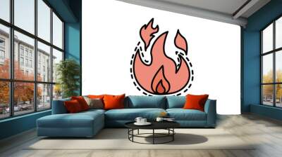 fire, miscellaneous, burning icon. Element of history color icon for mobile concept and web apps. Color fire, miscellaneous, burning icon can be used for web and mobile Wall mural