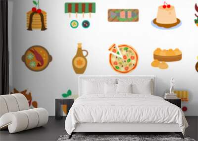 International food icon collections vector design Wall mural