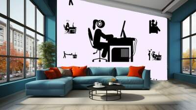 man gamer girl icon. gamer icons universal set for web and mobile Wall mural