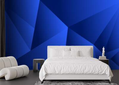 Polygon triangle in dark, blue vector gradient background Wall mural