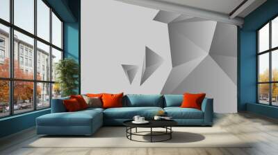 Polygon triangle in gray vector gradient background Wall mural