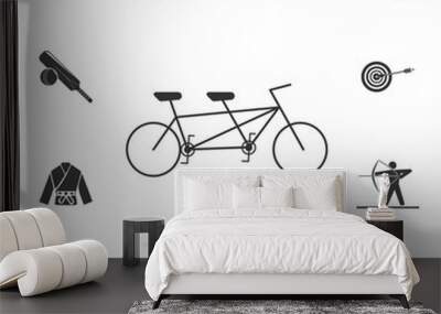 Tandem bike. Pleasure bicycle for two. Detailed set of athletes and accessories icons. Premium quality graphic design. One of the collection icons for websites, web design, mobile Wall mural