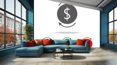 Two black round arrows with money icon. Elements in multi colored icons for mobile concept and web apps. Icons for website design and development, app development Wall mural