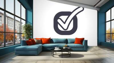 Check symbol icon. check mark in box icon Wall mural