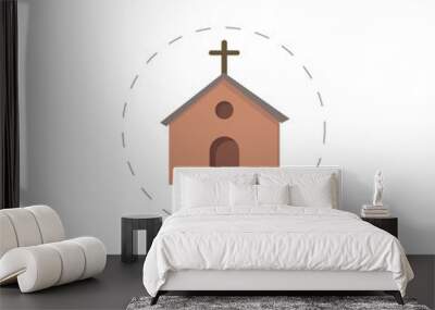 church colored flat vecor icon Wall mural