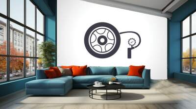 inflate tire icon. tire pump icon Wall mural