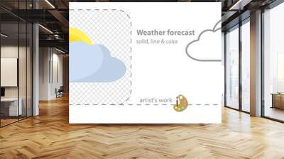 weather forecast flat, solid, line icon Wall mural