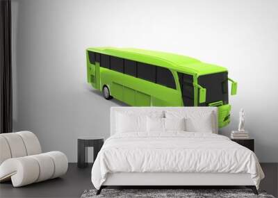 green bus 3d white background Wall mural