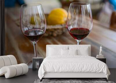 Two glasses of red wine Wall mural