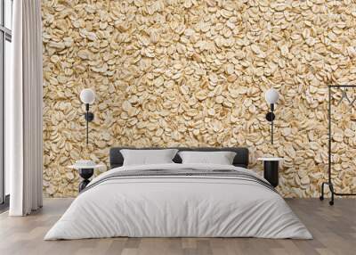 Full frame of rolled oats in extreme resolution Wall mural