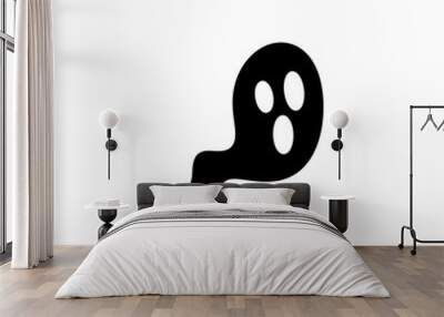 Flying ghost icon with Halloween theme  Wall mural