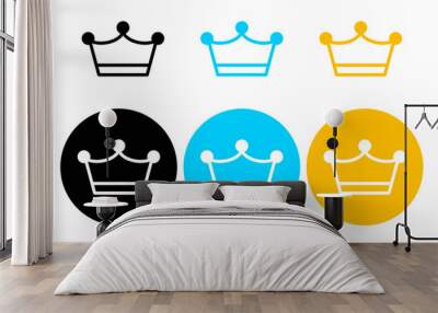 VIP crown badge set icon with simple and modern design Wall mural