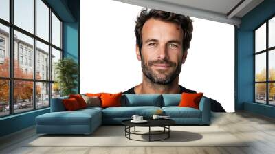 portrait of French man with confident face isolated on a white background as transparent PNG Wall mural