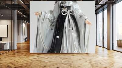 Elegant 3D character of a beautiful woman in traditional Hanfu on a white background, showcasing the richness of Chinese culture and heritage. This charming design embodies grace and sophistication, m Wall mural