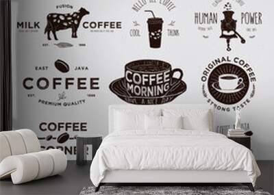 Handmade Coffee Badges Collections Wall mural