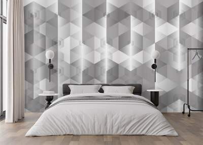 Gray vector geometric background with polygons Wall mural