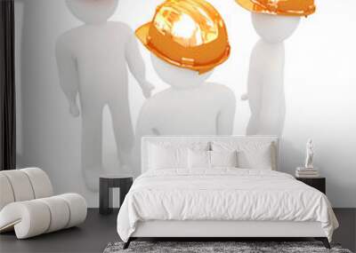 3d mans in a hard hat Wall mural