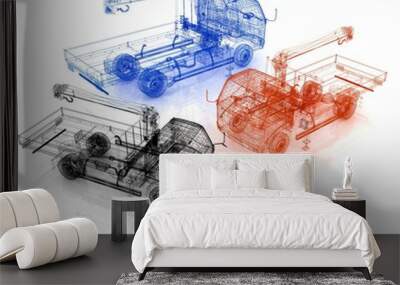 3d model truck Wall mural