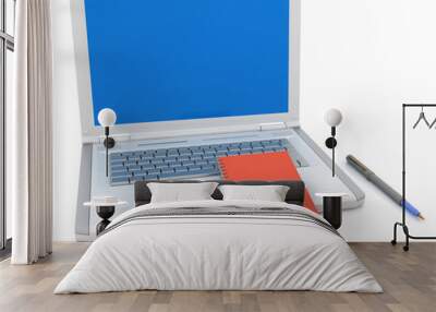 laptop and notebook.Leisure.3d an illustration on a white backgr Wall mural