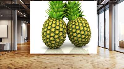 pineapples on a white Wall mural