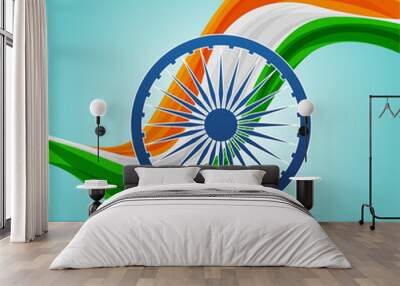 Happy Indian Independence day celebration poster or banner background. Vector illustration.	 Wall mural