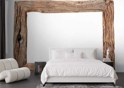 Wooden Frame / Rustic wood frame isolated on the white background with clipping path Wall mural