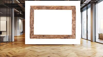 wooden frame / rustic wood frame isolated on the white background with clipping path Wall mural