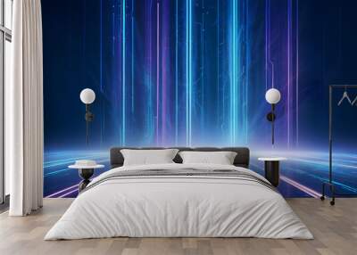 futuristic race speed glowing lines background Wall mural