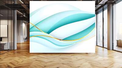 green wave shape abstract banner background Wall mural