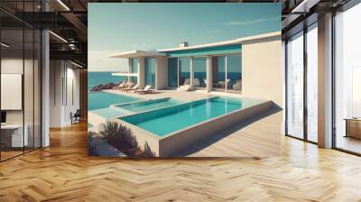 ocean villa with view for vacation and resort summer luxury beach house the beautiful of the sea 15 Wall mural