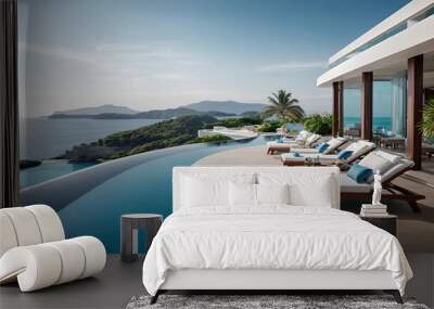 ocean villa with view for vacation and resort summer luxury beach house the beautiful of the sea 8 Wall mural