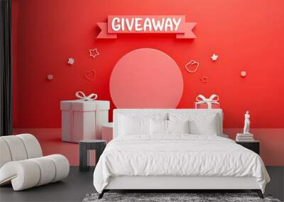 Podium giveaway sale promo gift background 2 Wall mural