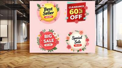 promo sale badge discount shape Wall mural