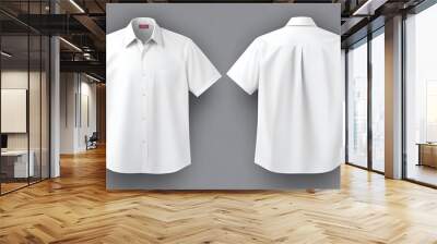 Two white polo shirts front and back mockup 7 Wall mural