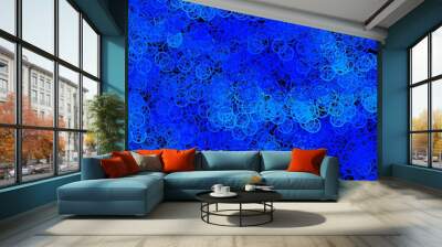 Dark BLUE vector pattern with magic elements. Wall mural